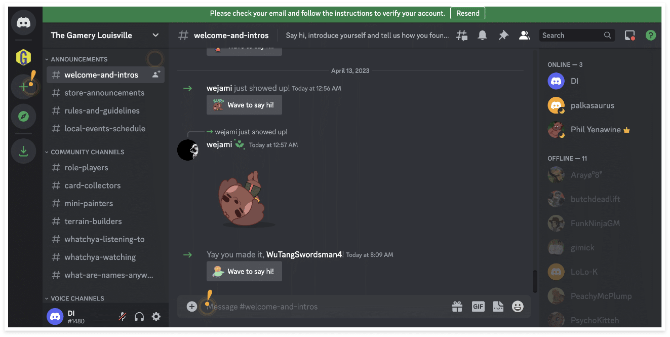 screenshot of discord chat